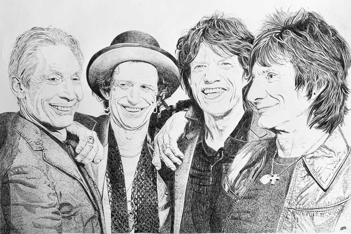 De izquierda a derecha,  Charlie Watts, Keith Richards, Mick Jagger y Ron Wood.