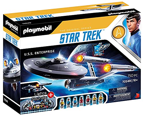 PLAYMOBIL Star Trek 70548 U.S.S. Enterprise NCC-1701, con aplicación AR, Efectos de luz y Sonidos Originales, De 10 a 99 años, Multicolor, 68 x 50 x 22.5 cm