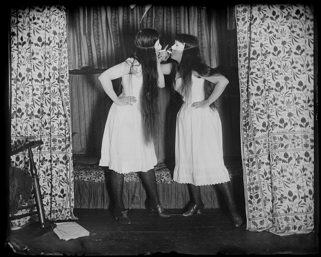 Alice Austen. Trude & I Masked, Short Skirts, 1891. Collection of Historic Richmond Town 