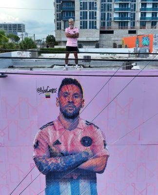 Mira el mural de Messi que causa furor en Miami