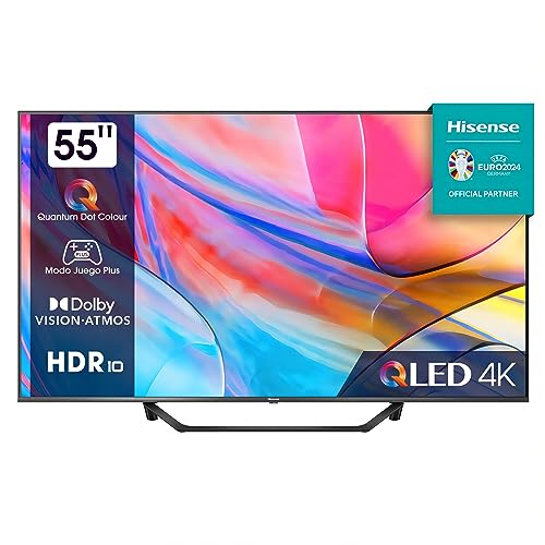 Hisense 55A7KQ QLED VIDAA Smart TV, 55 Pulgadas Televisor, con Quantum Dot Colour, 60Hz VRR, Dolby Vision, Bluetooth y HDMI, Compartir en el televisor, Alexa Built-in (2023)