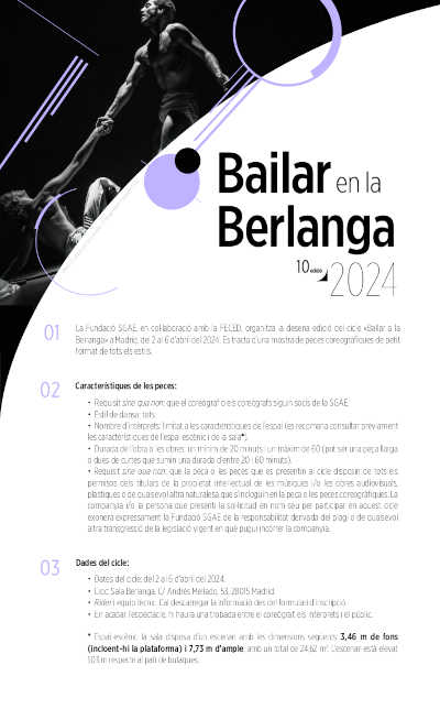 Bailar en la Berlanga celebra 10 años y convoca una nueva edición de la Fundación SGAE | Danza Ballet
