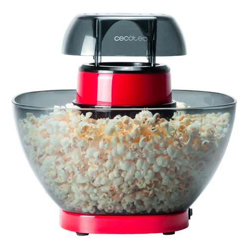 Cecotec Máquina de Palomitas Eléctrica Fun&Taste P'Corn Easy. Palomitero, 1200 W, Sistema de Inyección de Aire, Tazón Extraíble, Tapa Antiadherente y Extraíble, Diseño Compacto