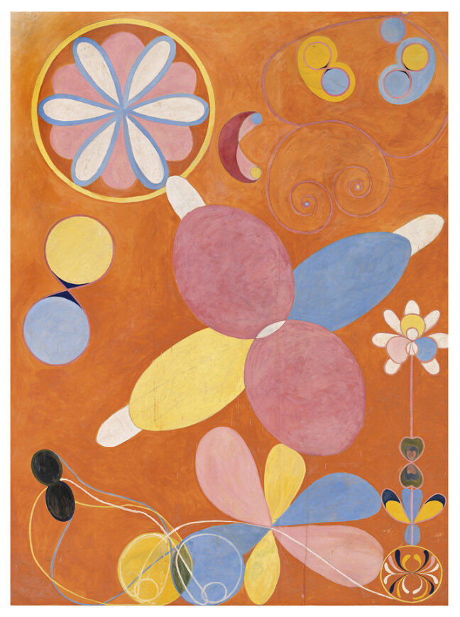 Hilma af Klint. Grupo IV, Los diez más grandes, nº 4, Juventud, Serie sin título, 1907. The Hilma af Klint Foundation, Estocolmo, Stockholm HaK 105 © Hilma af Klint, VEGAP, Bilbao, 2023