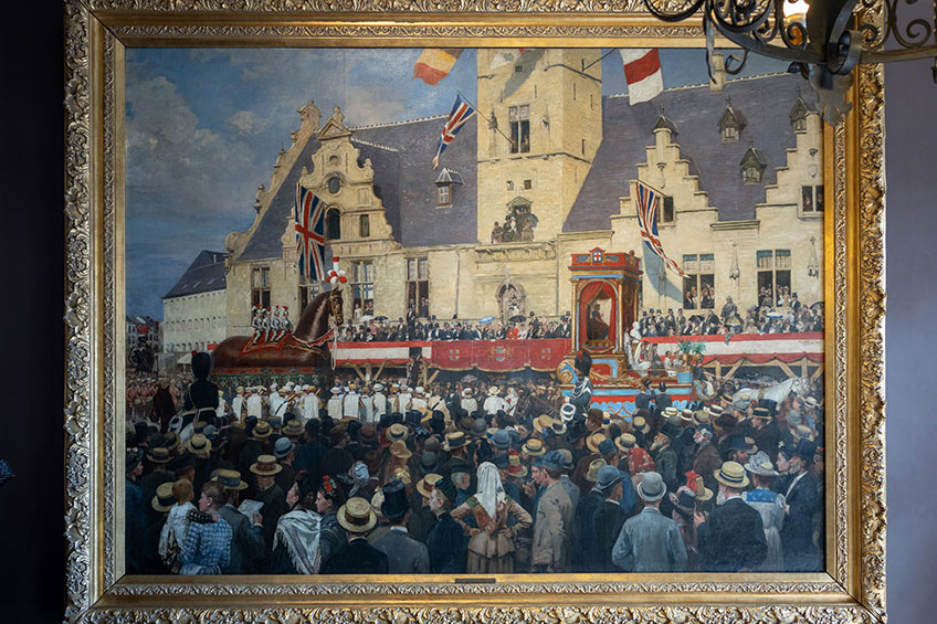 Representación del desfile del Corcel Bayard. Ayuntamiento de Dendermonde