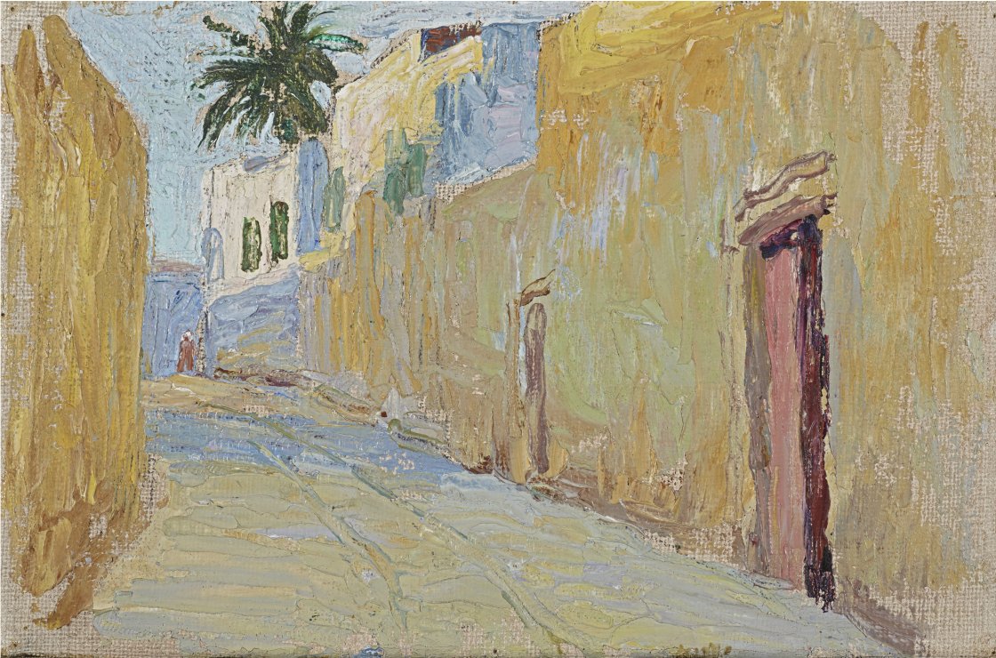 Gabriele Münter. Callejón en Túnez, 1905.  Lienzo. 16,3 x 24,5 cm. The Gabriele Münter and Johannes Eichner Foundation, Múnich