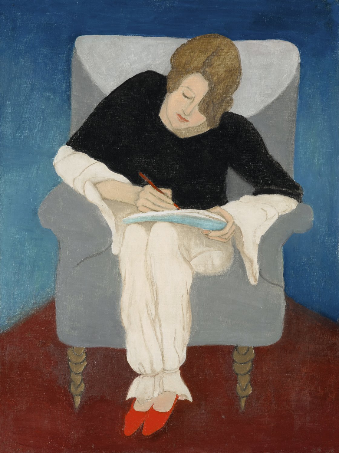 Gabriele Münter. Señora escribiendo en un sillón, 1929. Lienzo. 61,5 × 46,2 cm. The Gabriele Münter and Johannes Eichner Foundation, Múnich