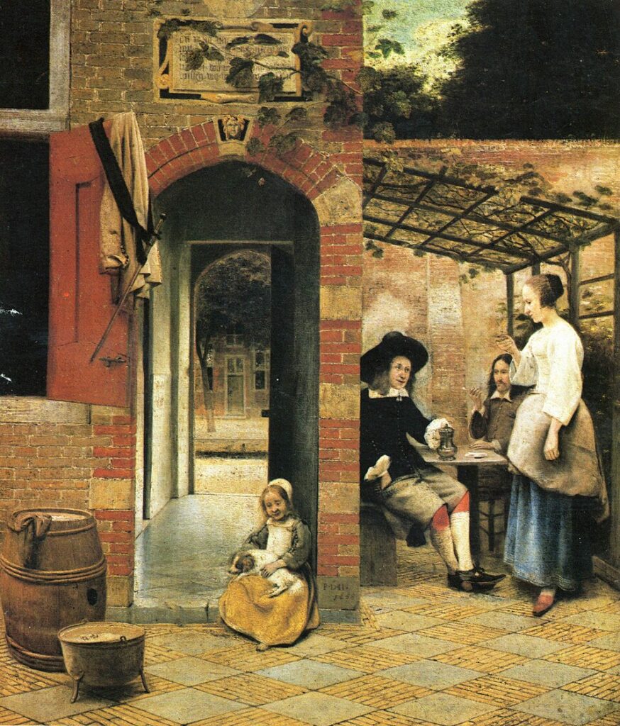 Pieter de Hooch. Bebedores junto al arco, 1658. National Gallery of Scotland