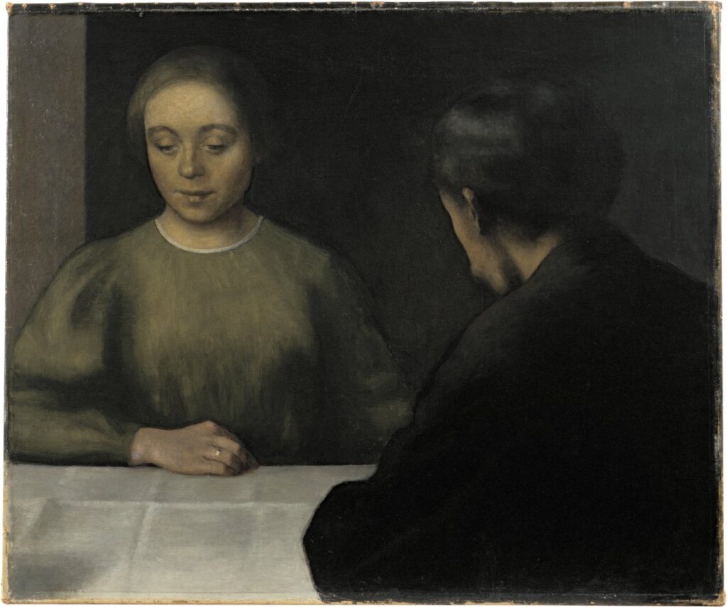 Vilhelm Hammershøi. Vilhelm Hammershøi Retrato doble. El artista y su mujer, 1898. ARos, Aarhus