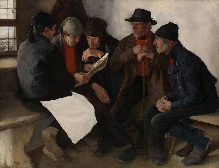 Wilhelm leibl. Los políticos del pueblo, 1877