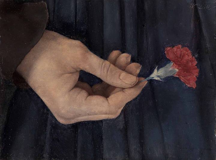 Wilhelm Leibl. Joven con clavel (fragmento), 1880