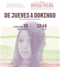 El film «De jueves a domingo» (2012) se proyectará en Centro Arte Alameda