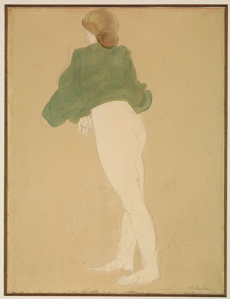 Auguste Rodin. Mujer de espaldas con mantón verde. Fundación Mapfre
