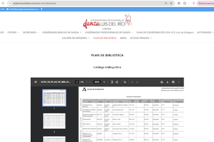 Blog de Enseñanzas Básicas de Danza: INFORMACIÓN: Plan de biblioteca