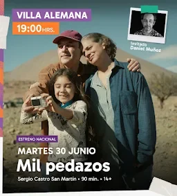 Daniel Muñoz llega a Villa Alemana para presentar la película “Mil pedazos” en el Teatro Municipal Pompeya