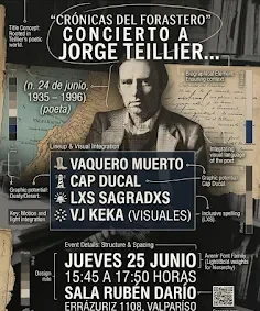 Homenaje a Jorge Teillier será con un concierto y una sesión en vivo en Radio Valentín Letelier.