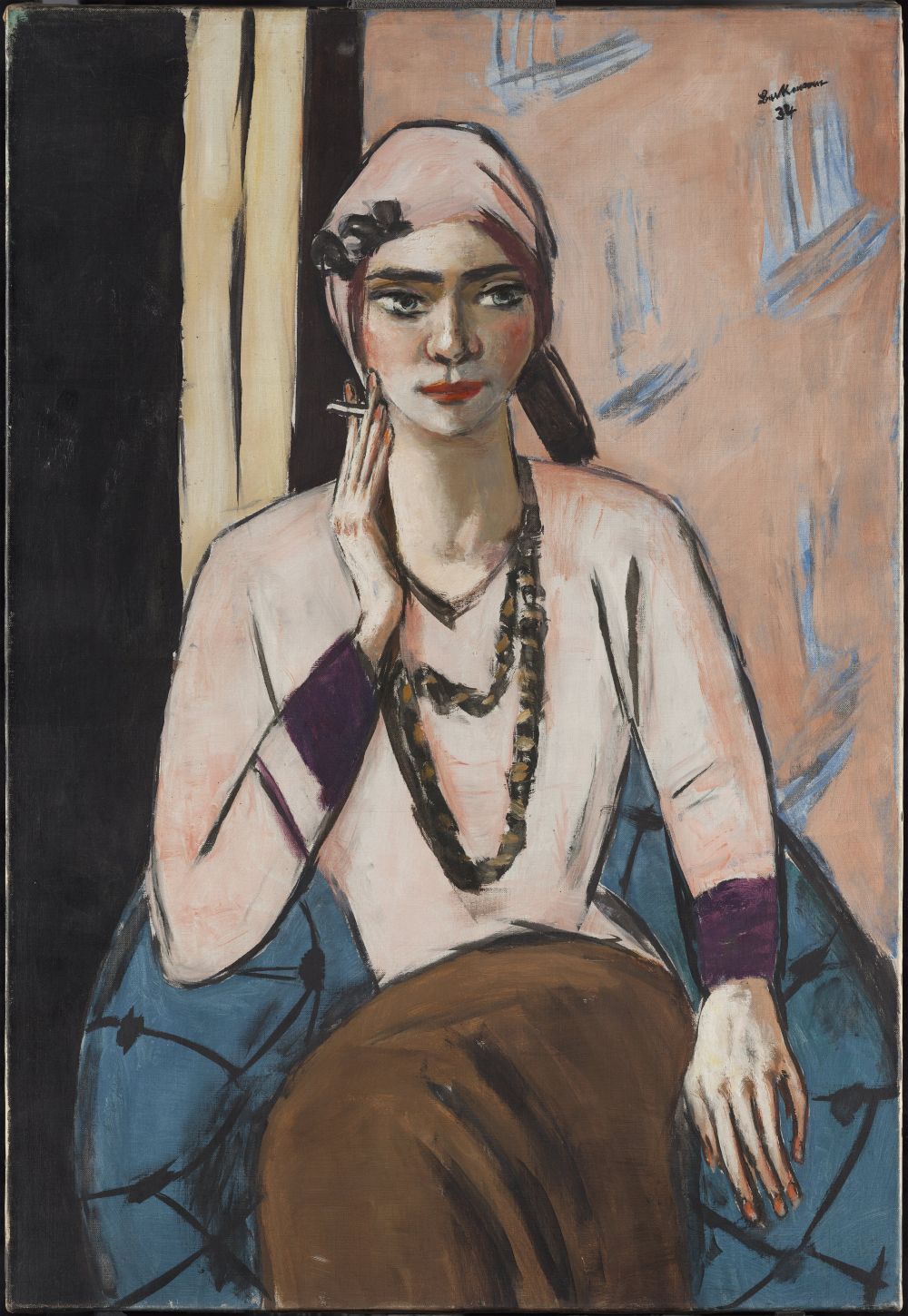 Max Beckmann. Quappi con suéter rosa, 1932-1934. Museo Nacional Thyssen-Bornemisza