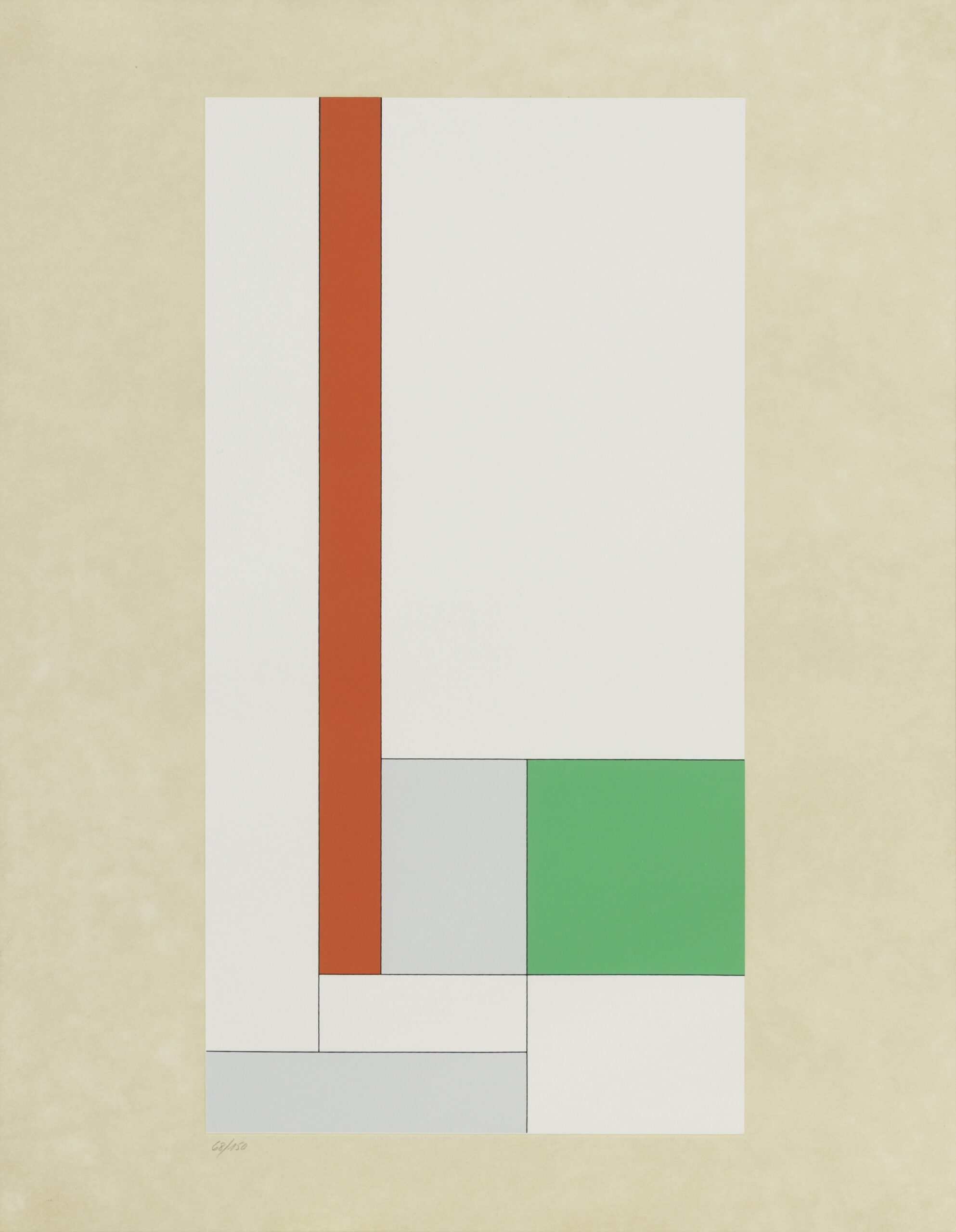 Georges Vantongerloo. Y =-X2+BX+C (Rouge-Vert), 1933. Edición 1973