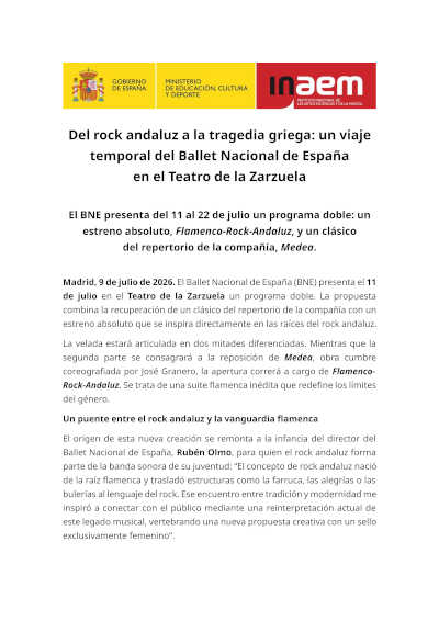 Del rock andaluz a la tragedia griega con el Ballet Nacional de España en el Teatro de la Zarzuela Del rock andaluz a la tragedia griega con el Ballet Nacional de España en el Teatro de la Zarzuela